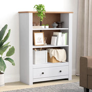 Libreria-Scaffale per Libri-Mobile di Stoccaggio Bianca 80x35x110 cm in Pino Massello Panama Range