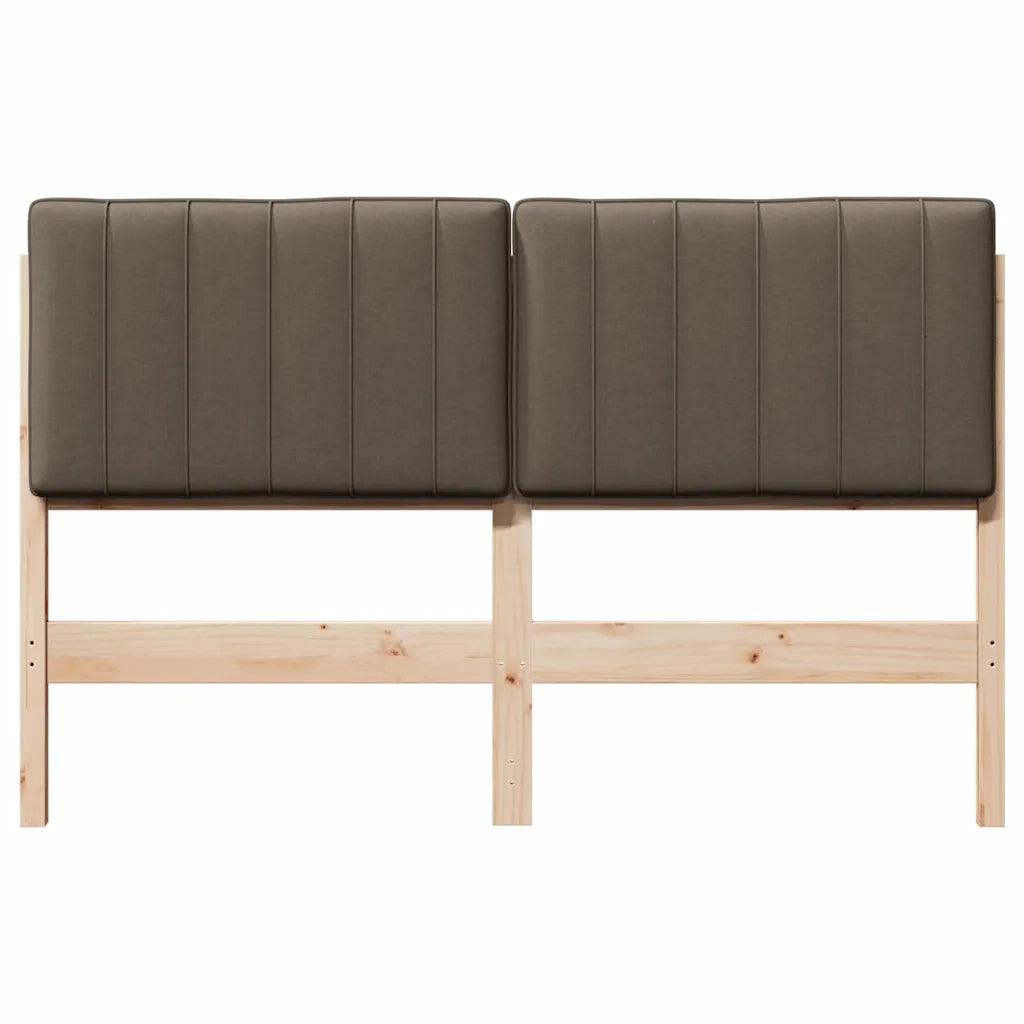 Testiera imbottita Marrone e taupe 135 cm Pino massello