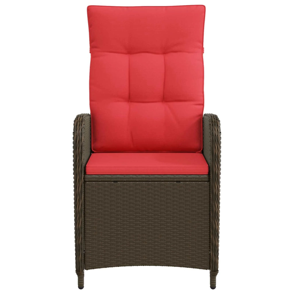 Sedia da giardino reclinabile Marrone e Rosso polyrattan 42027157