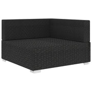 Poltrona | Sedia Relax Modulare ad Angolo 1 pz con Cuscini in Polyrattan Nero
