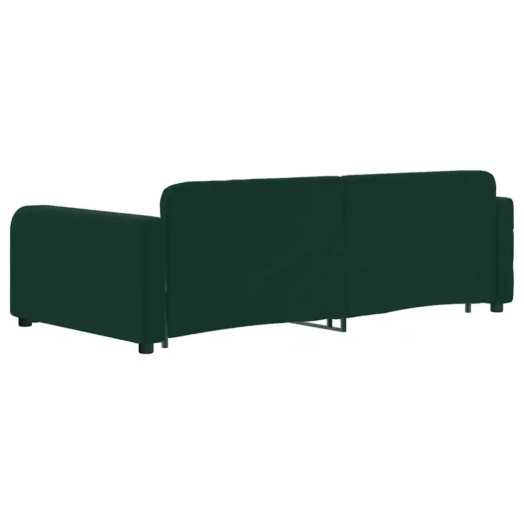 Divano Letto con Letto Estraibile Verde Scuro 100x200cm Velluto