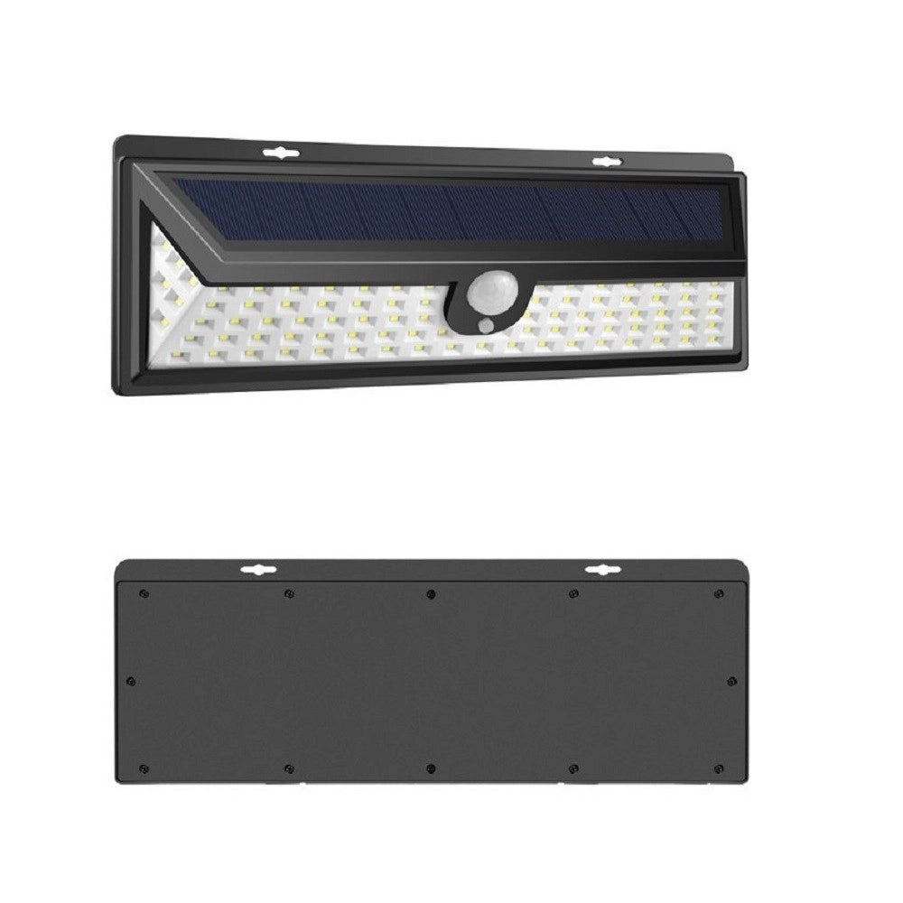 Trade Shop - Faro 190 Led Con Pannello Solare E Sensore Di Movimento Faretto Crepuscolare 30w -