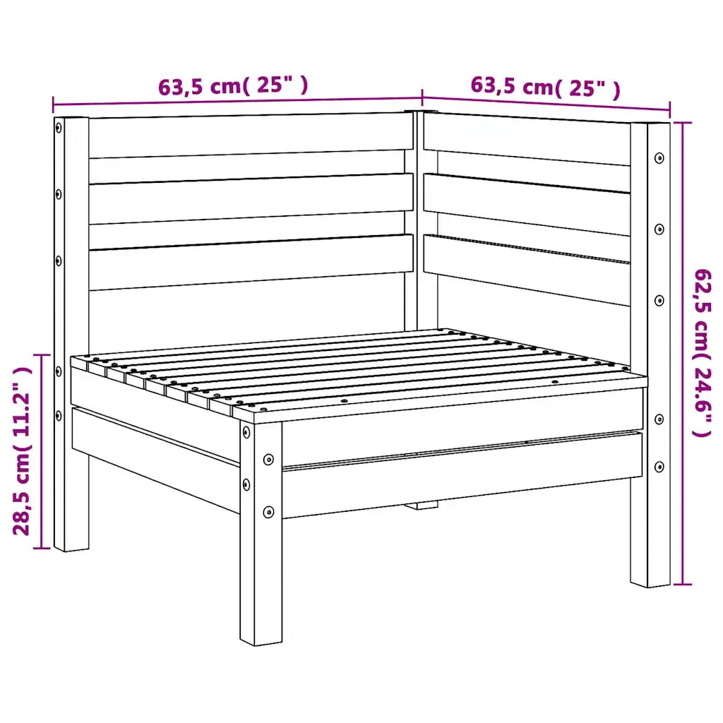 Divano componibile-Divani Angolari da Giardino 2pz in Legno Massello di Douglas