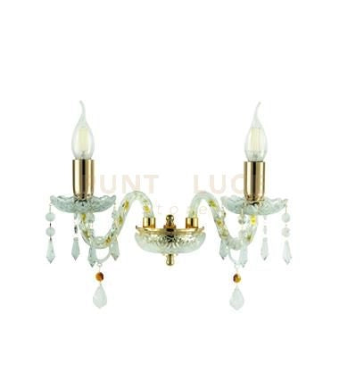 DALLAS/2 APPLIQUE ORO E CROMO 2 LUCI ATTACCO E14 L.35CM