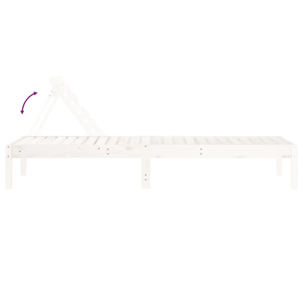 Lettini Prendisole 2pz Bianchi 199,5x60x74 cm Massello di Pino 825068