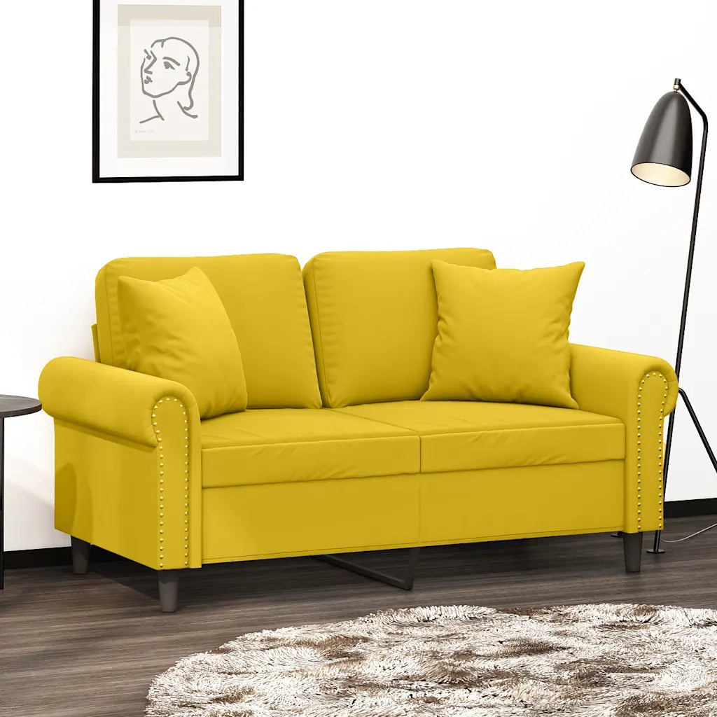 Cuscini Decorativi 2 pz Giallo 40x40 cm in Velluto 349491