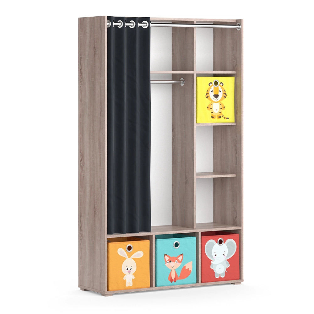 Vicco Guardaroba per bambini Sonoma 105.8 x 178.1 cm Con scatole pieghevoli (colorate)
