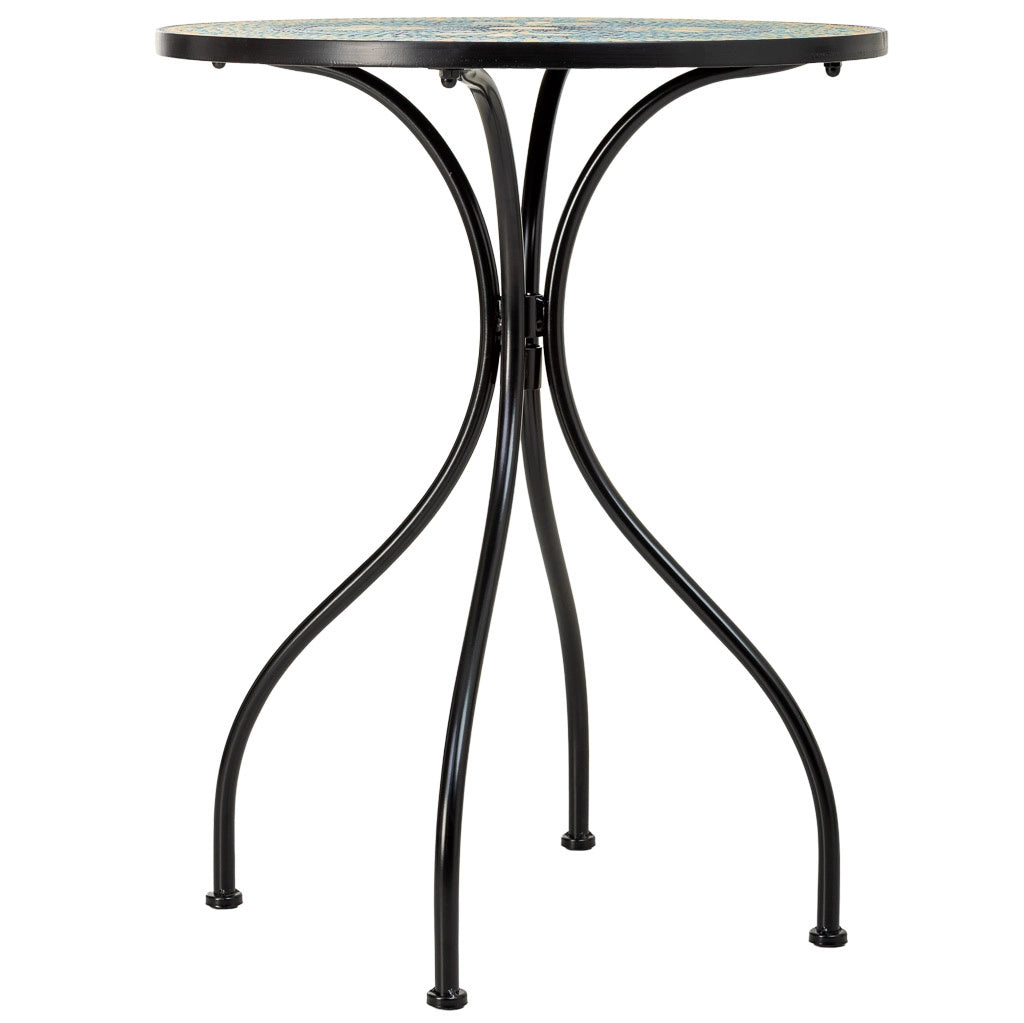 Set tavolo e 2 sedie in metallo, 60x60x75h cm, 38x46x90h cm