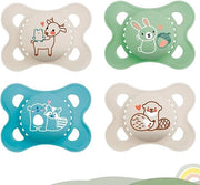 Fopspeen in Silicone Soft per Bambini 0-6 anni Unisex // Set da 4 pezzi // Incluso 2 Scatole di Trasporto Sterilizzabili