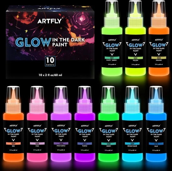 Pittura a luce fluorescente - Acril Fluorescente - 10 colori - 60ml