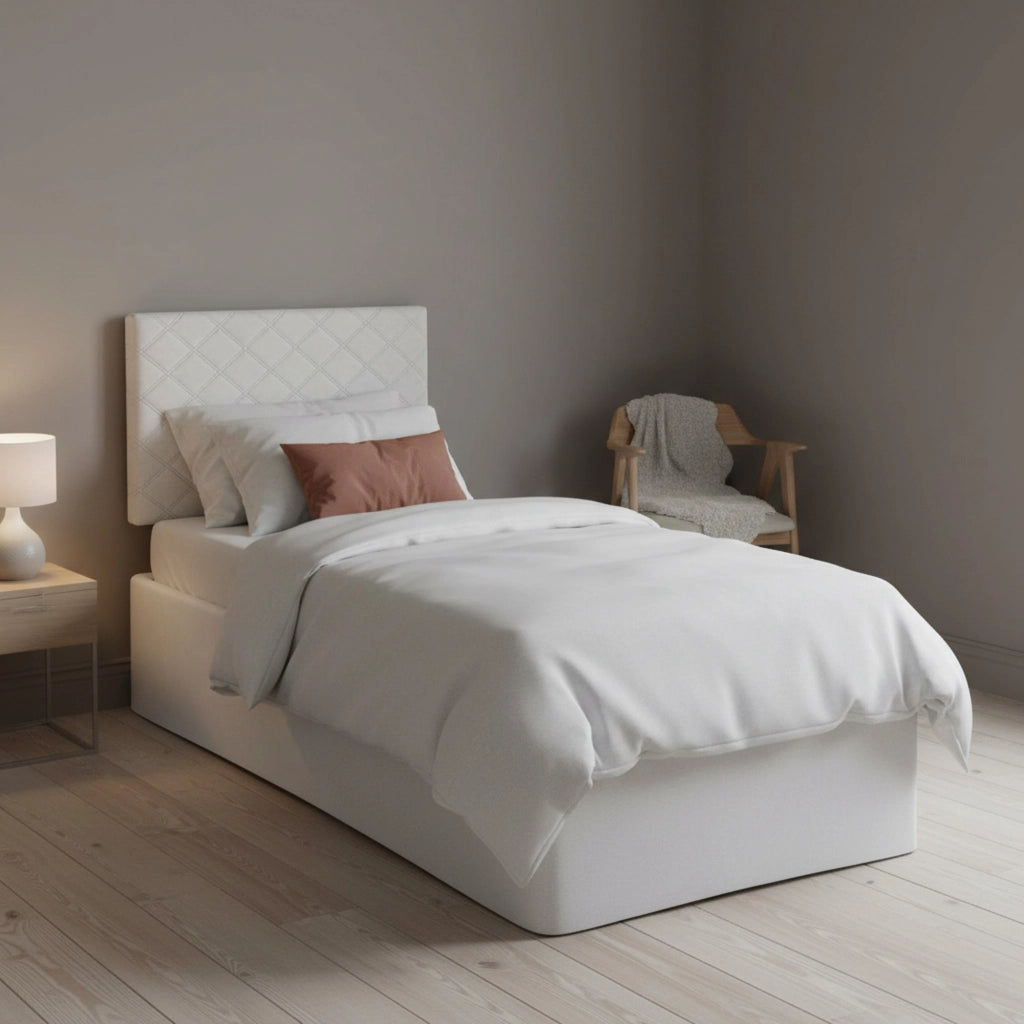 Accu, Letto Singolo Sfoderabile Made in Italy, Bianco