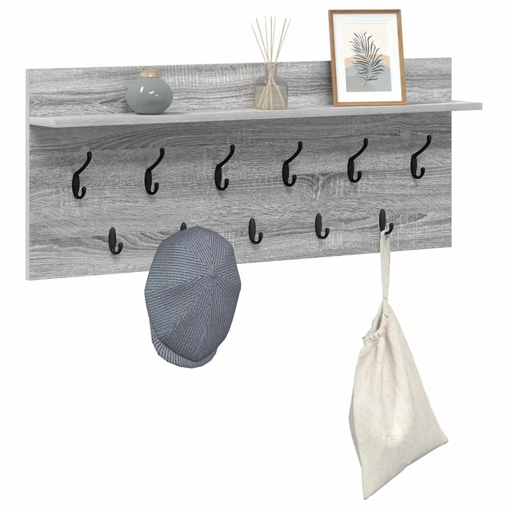 Appendiabiti a muro A parete Grigio Sonoma 100 x 40 x 12 cm 874448