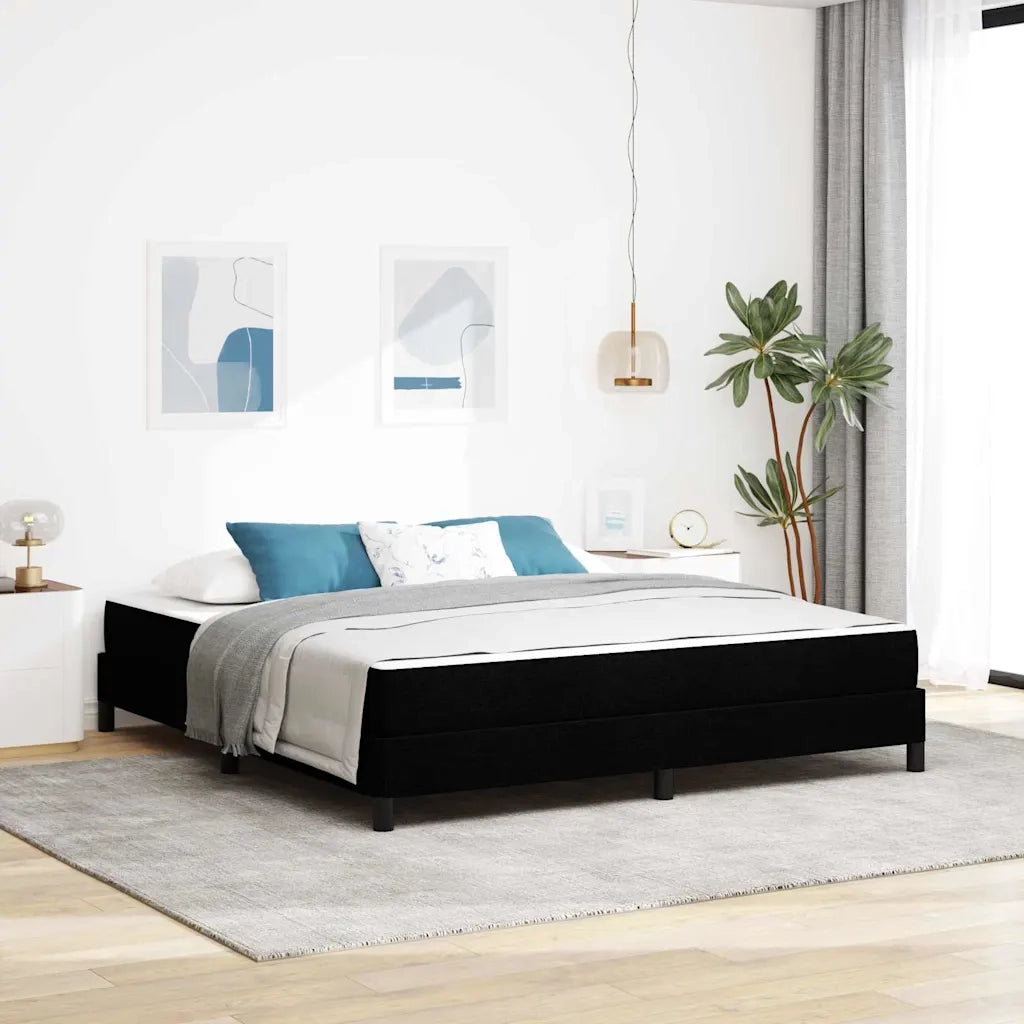 vidaXL Letto a molle con materasso Nero 180 x 200 cm Tessuto