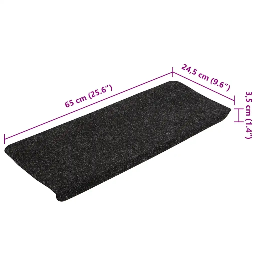 Tappetini Autoadesivi per Scale 15 pz | Gradini per Scale 65x24,5x3,5 cm Antracite
