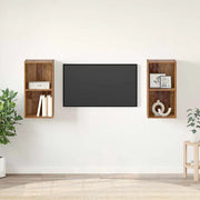 vidaXL Mobile TV da Parete 2 pcs Legno Antico 37 x 37 x 72 cm
