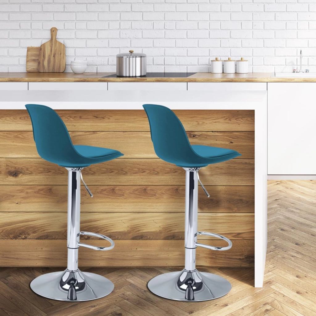 Set di 2 sgabelli da bar design blu anatra KARL
