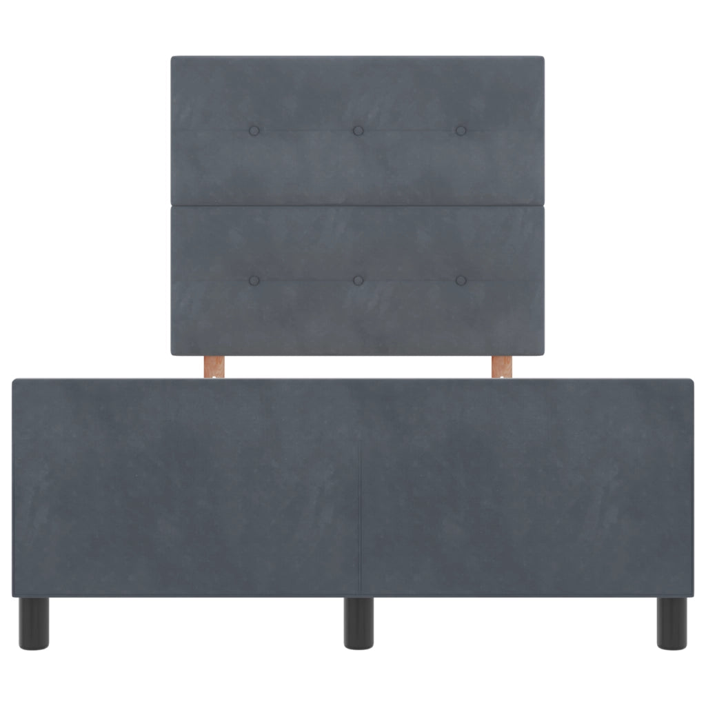 Letto Grigio Scuro 120x190 cm Velluto