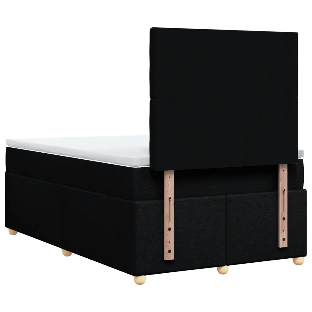 Giroletto a Molle con Materasso Nero 120x200 cm in Tessuto