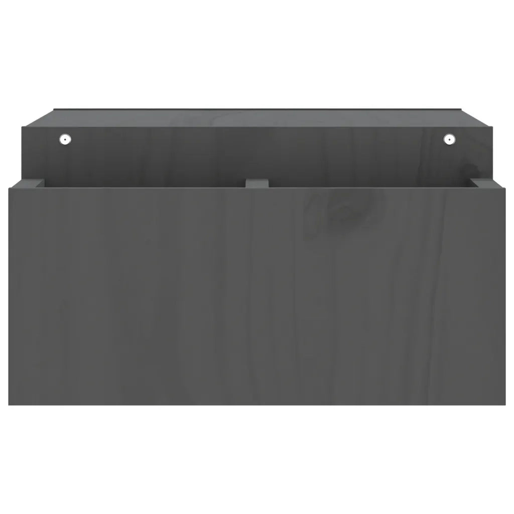 Supporto per Monitor Grigio 70x27,5x15cm Legno Massello di Pino 813966