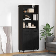 Credenza Rovere Nero 69,5 x 34 x 180 cm Legno multistrato 3416185