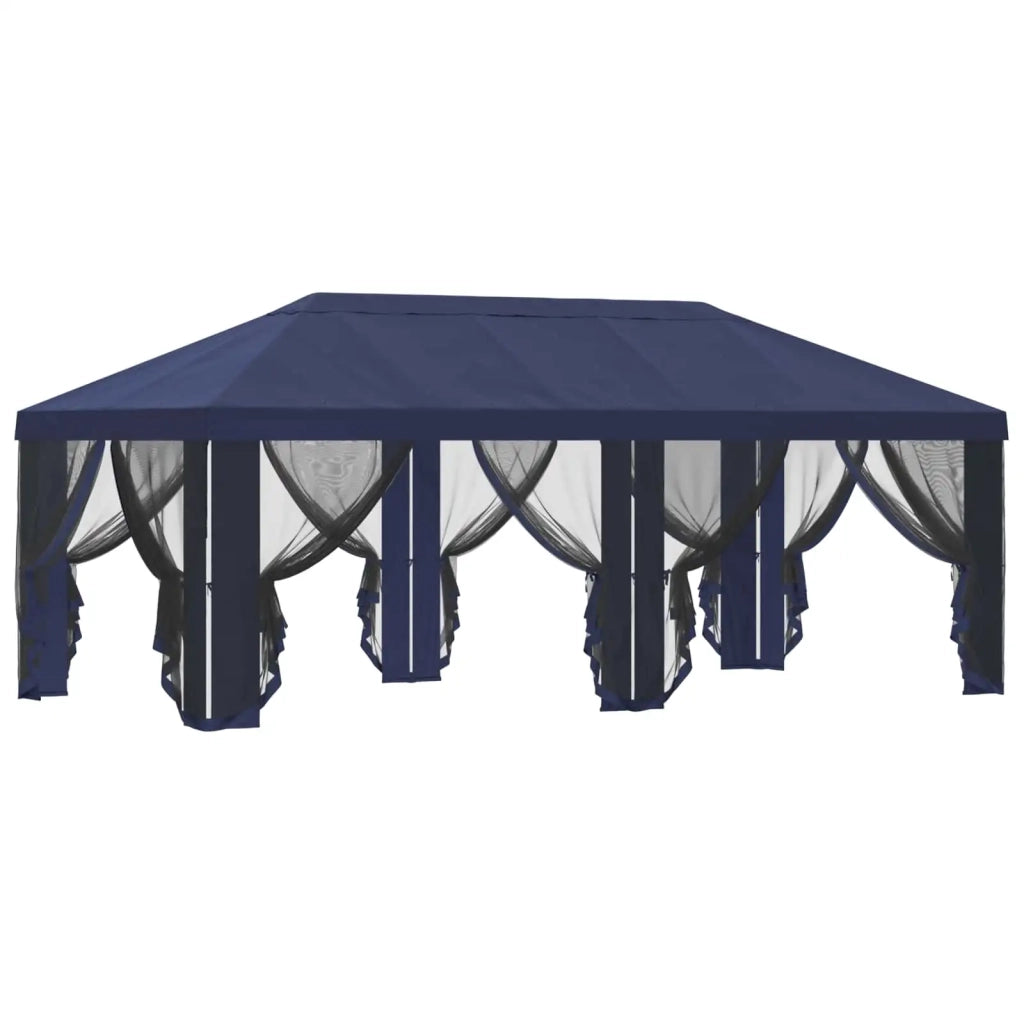 Copertura Gazebo con Pareti Laterali Blu 600,5 x 300,5 cm 900441