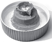 Fonte di acqua per gatti in ceramica, 2,1 litri, becher automatico silenzioso per gatti, pompa di acqua con filtro a carbon attivo in cotone, fonte di acqua per gatti e altri animali domestici, colore grigio