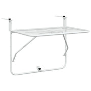 Tavolino da Giardino | Tavolo da Balcone Bianco 60x40 cm in Acciaio