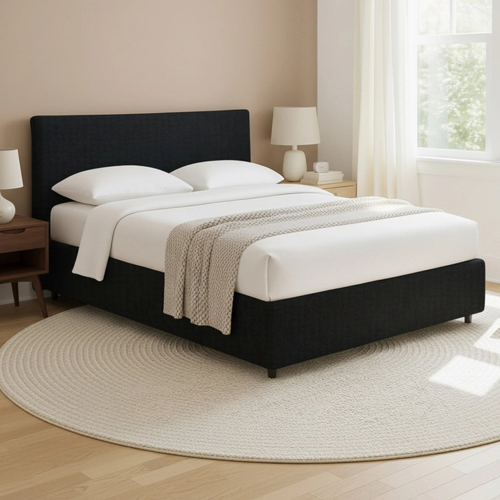 Tipton, Letto Matrimoniale Sfoderabile Made in Italy, Grigio Scuro