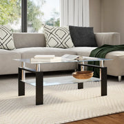 Tavolino Grigio e Trasparente 95x55x40 cm Vetro Temperato 330305