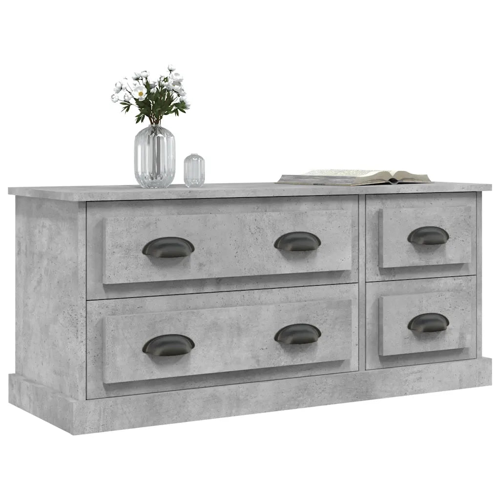 Mobile Porta TV Grigio Cemento 100x35,5x45cm Legno Multistrato 816452