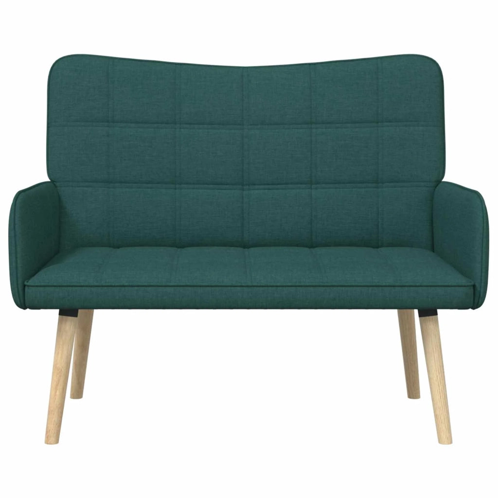 Sofa a Due Posti Verde Scuro 115 x 61 x 87 cm Tessuto