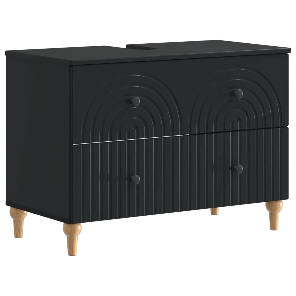 Armadio per Lavabo da Bagno ALKMAAR Nero 82 x 41 x 59 cm 896136