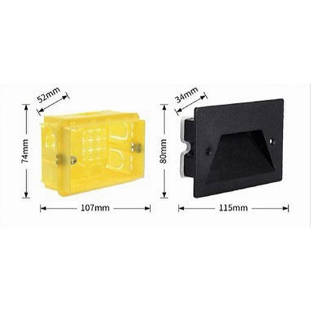 Trade Shop - Segnapasso A Led 3 W Faretto Applique Luce Fredda Calda Naturale Ip65 Es49 Nero -
