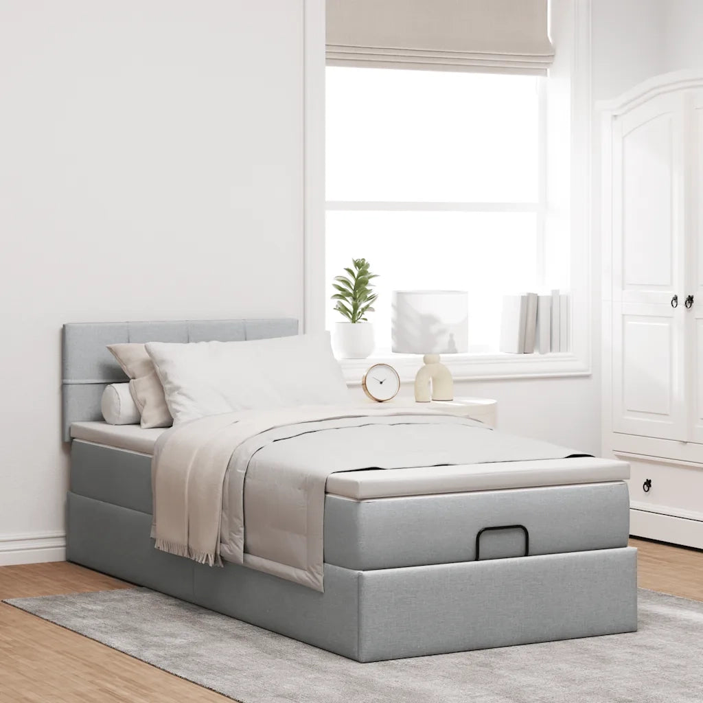 Struttura Letto Pouf con Materasso 80x200 cm in Tessuto 3311414