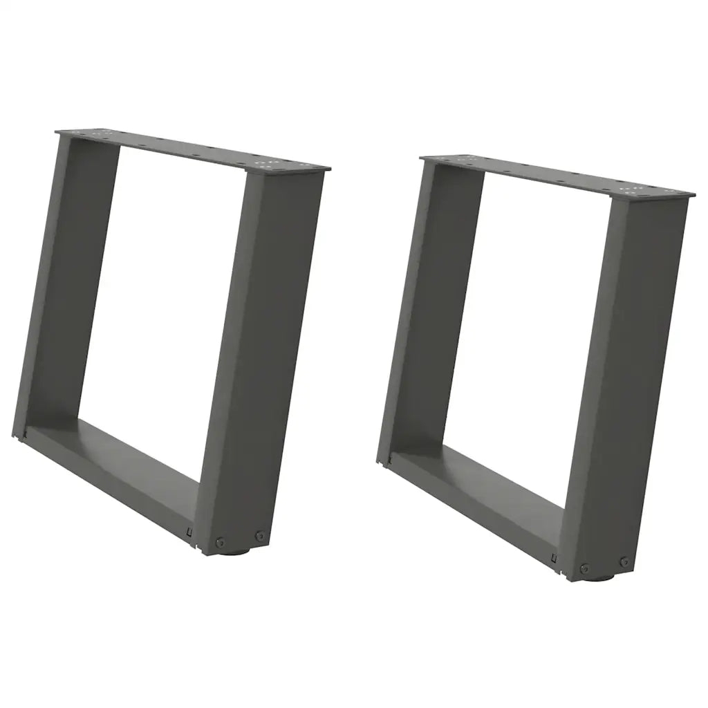 Gambe per Tavolino da Caffè a Forma di U 2 pz Antracite 60x(42-43) cm Acciaio 4012770
