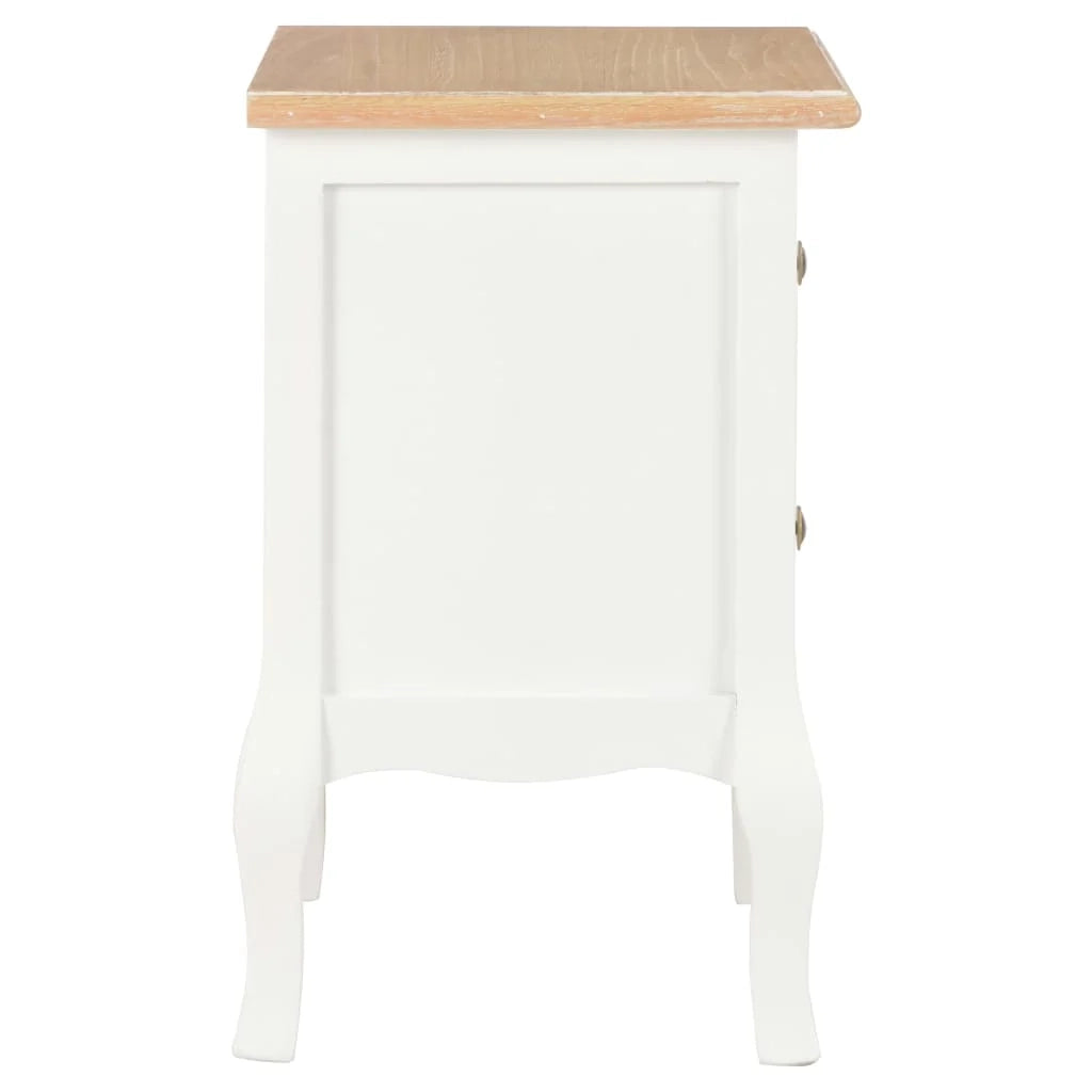 Comodino comodino cassettiera mobili per camera da letto 2 pezzi bianco 35x30x49 cm MDF 1402162