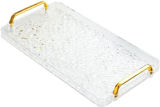 Piatto di Servizio Antiscivolo - Forma Quadrata - Tessuto a Onda - Leggero - Materiale PS di Alta Qualità - Design Elegante