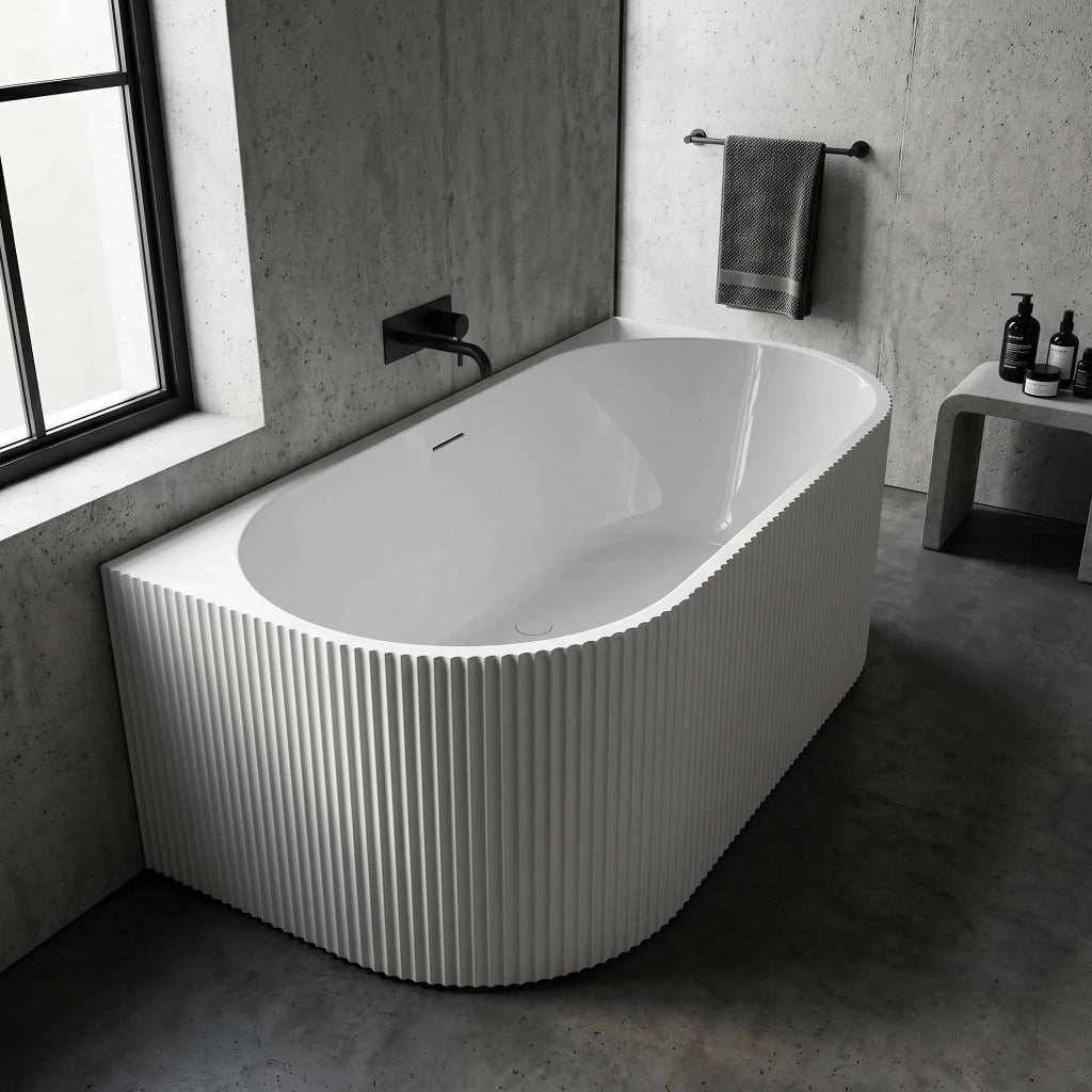 Vasca Bagno A Parete Veneta 170cm Copritappo bianco