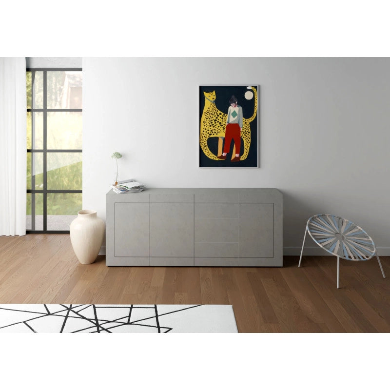 Madia moderna 3 ante/3 cassetti 200x40x83,5 cm Elios - Cashmere