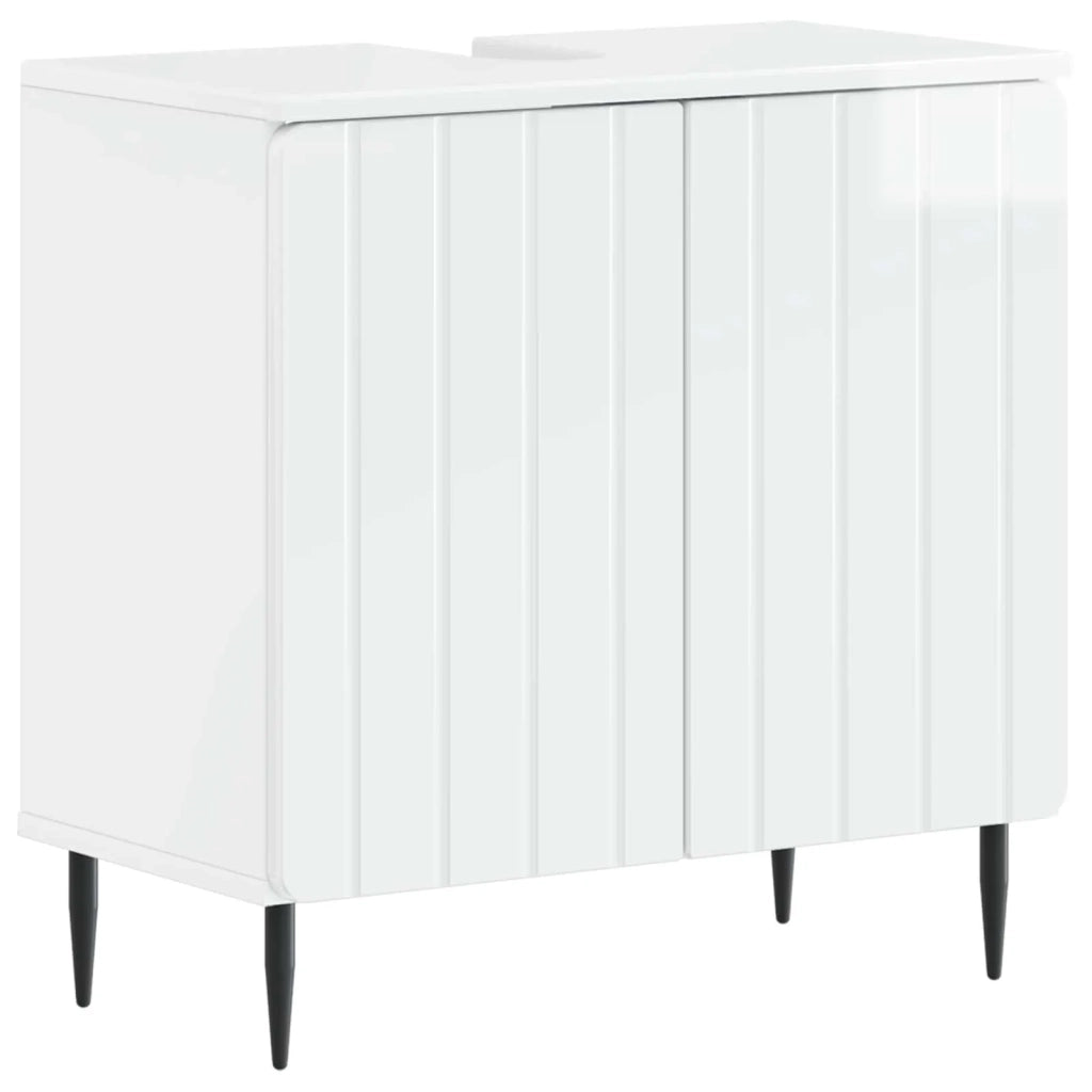 Armadio per Lavabo da Bagno ZWOLLE Bianco Lucido 896349