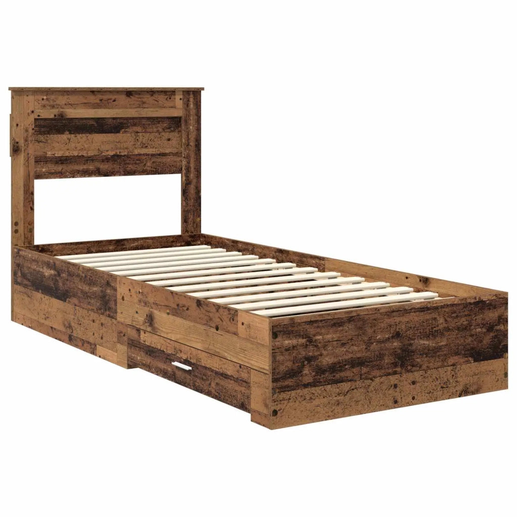 Struttura del letto Legno vecchio 90 x 190 cm Legno multistrato