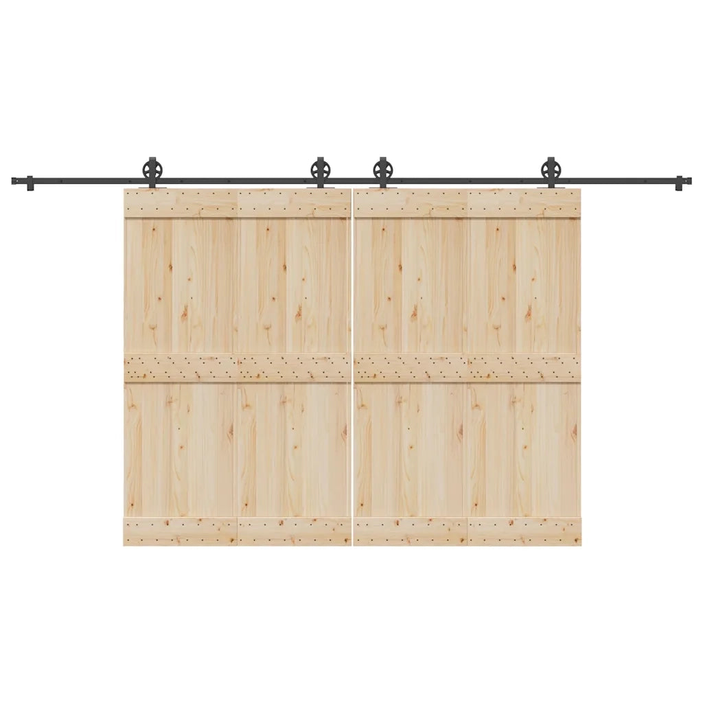 Kit di Binari per Porte Scorrevoli 400 cm Acciaio Nero CFW3890098