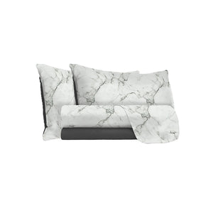 Set Lenzuola 1 Piazza e Mezzo Sopra Sotto e Federe in Microfibra Marble