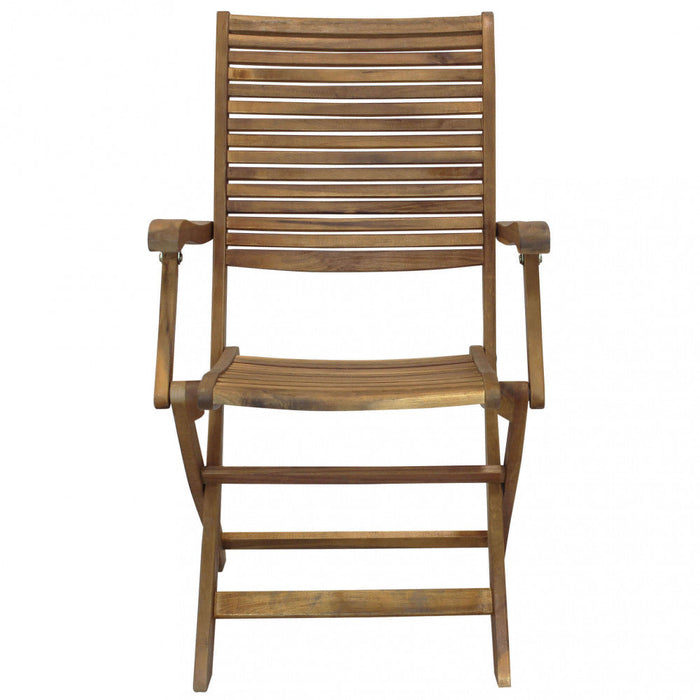 Sedia da Giardino Riviera con Braccioli 55x64x94 h cm in Legno Marrone