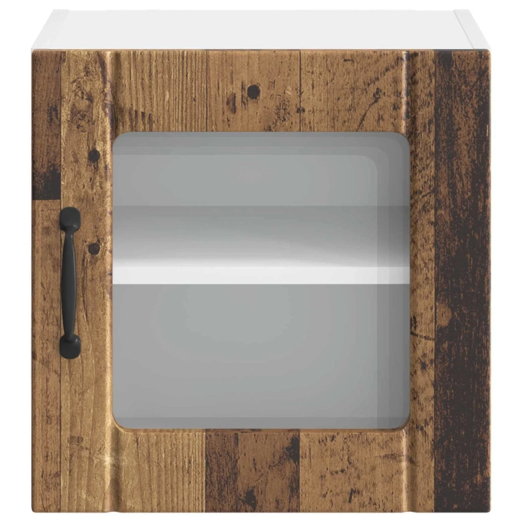 Mobile in vetro da parete LUCCA 2 pcs Legno antico