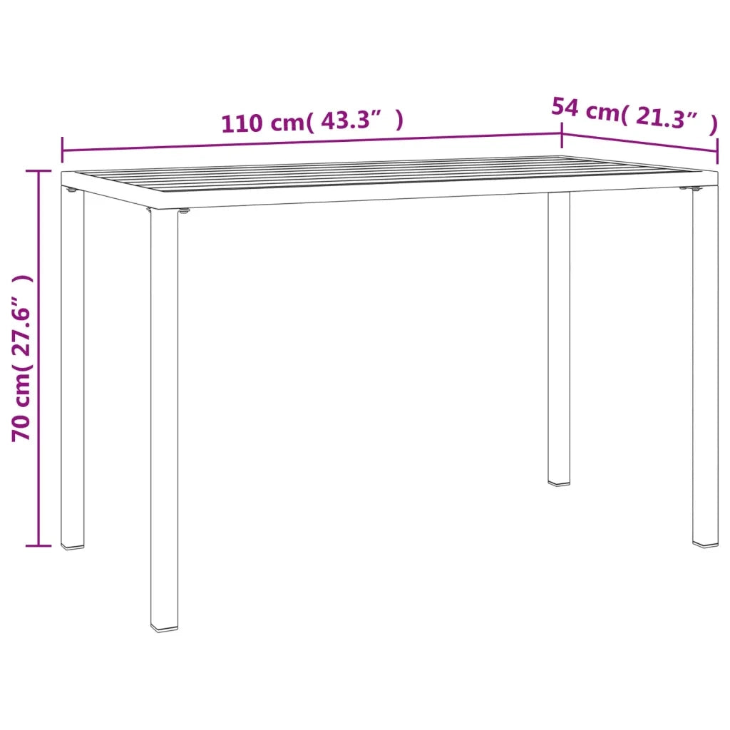 Tavolo da Pranzo da Giardino-Tavolo da esterno Antracite 110x54x70 cm Acciaio