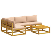 Set di divani 5 pz Naturale Legno di Acacia Massello 3417302