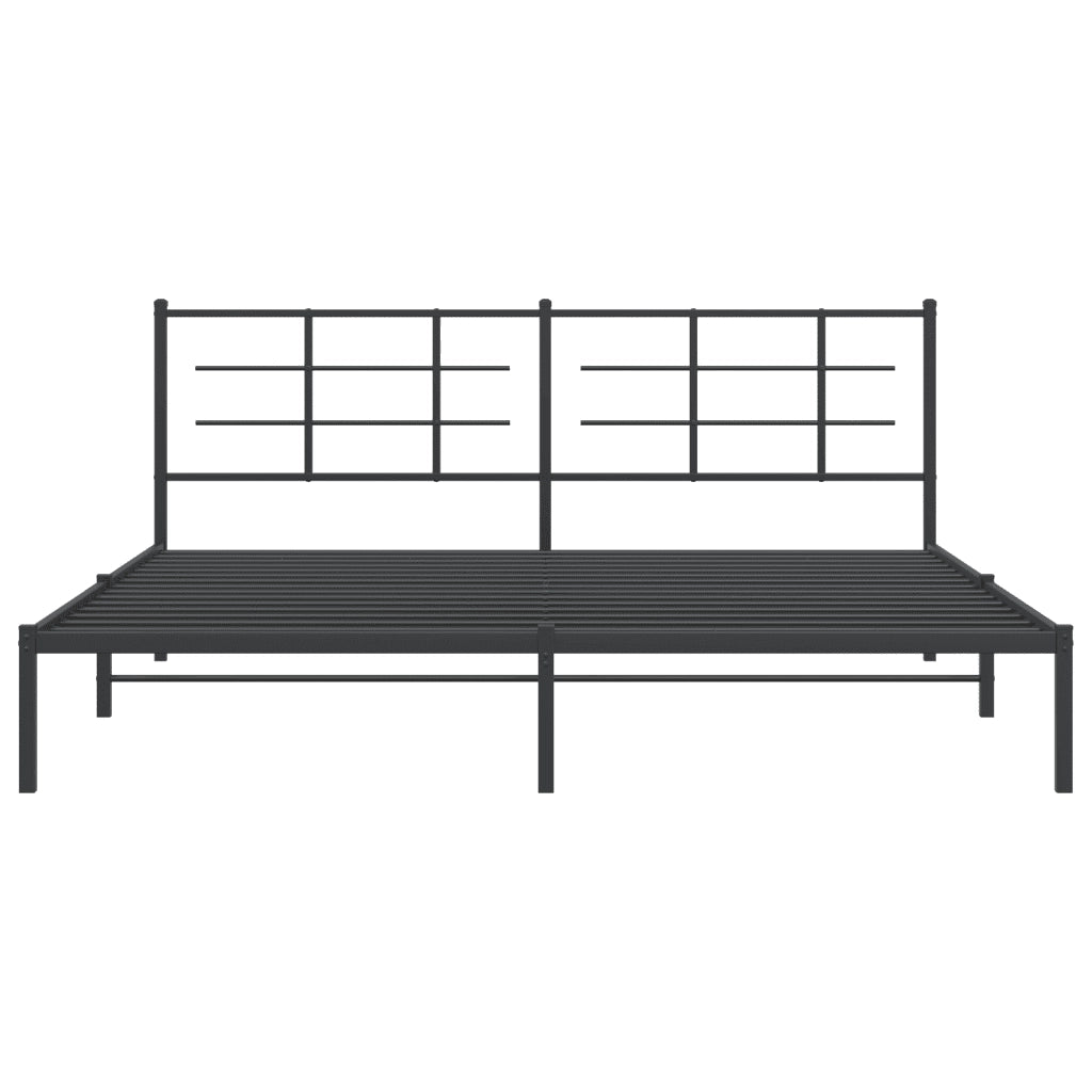 vidaXL Giroletto con Testiera in Metallo Nero 193x203 cm