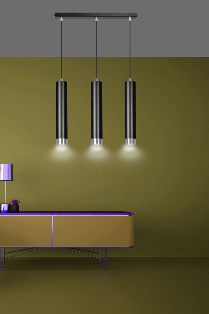 Lampadario Emibig KIBO 3 3xGU10 nero/cromo regolabile