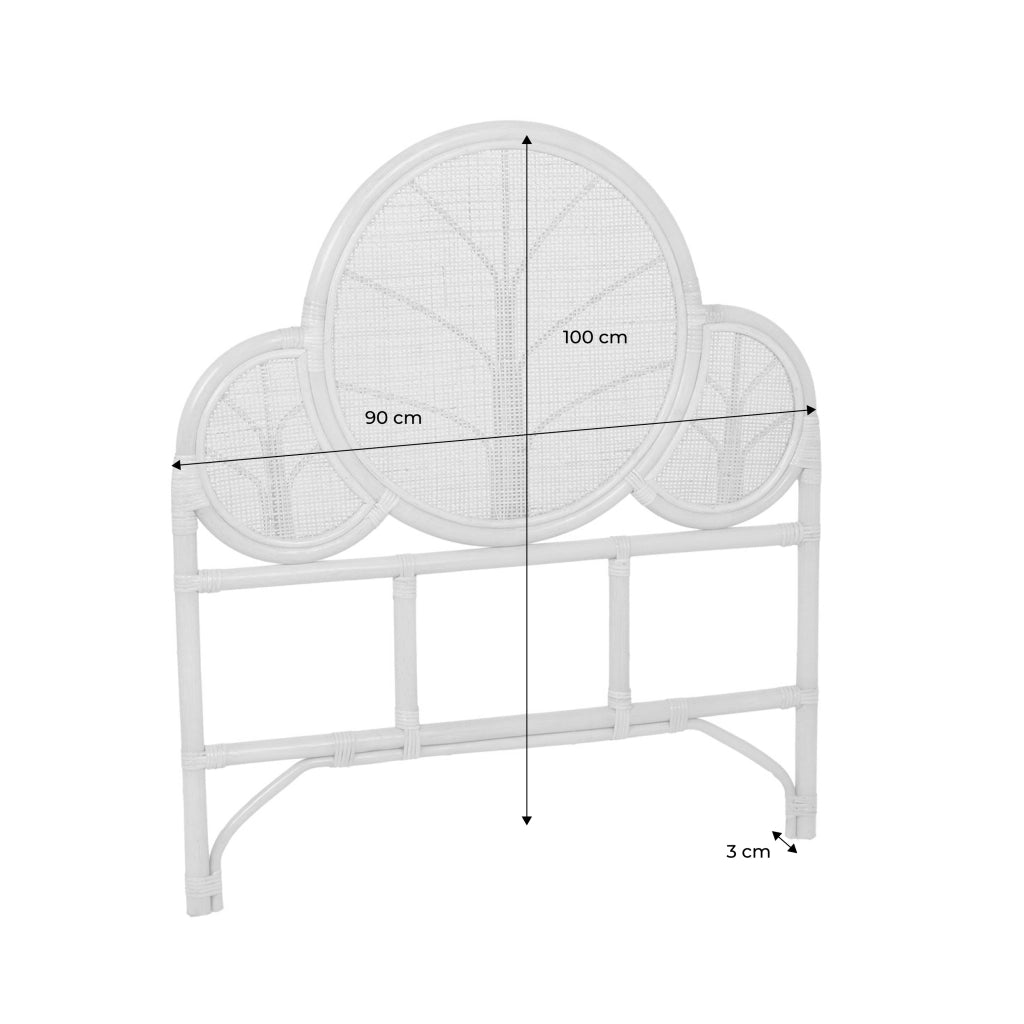 Testiera esotica in rattan, rattan naturale